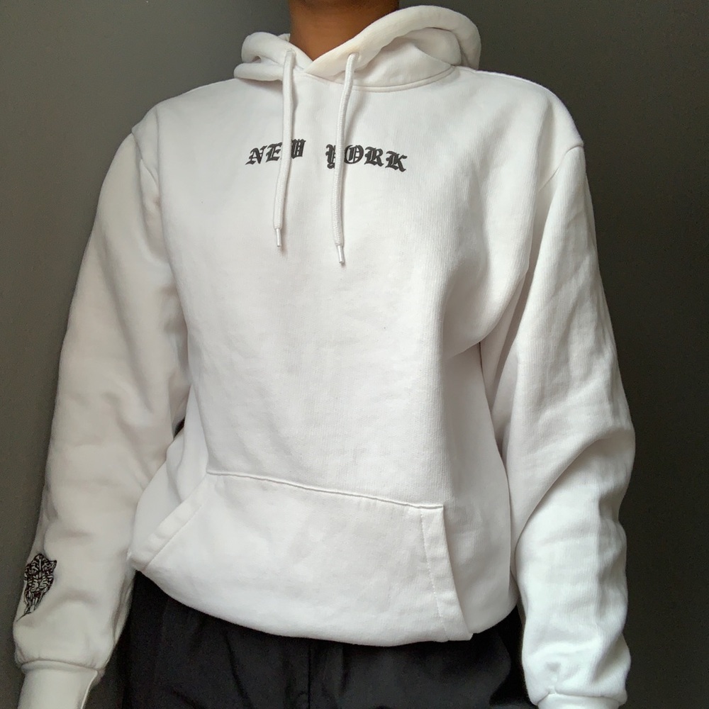 White Graphic Hoodie